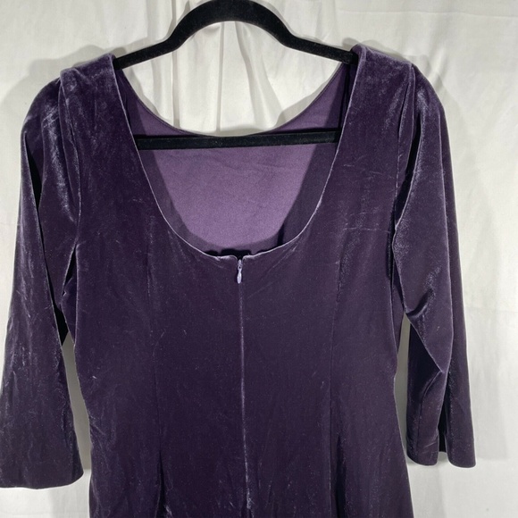 NEW $159 Alex Evenings [SZ 10 ] Side Ruched Velvet Dress in Amethyst‎ - Picture 11 of 12